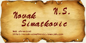 Novak Simatković vizit kartica